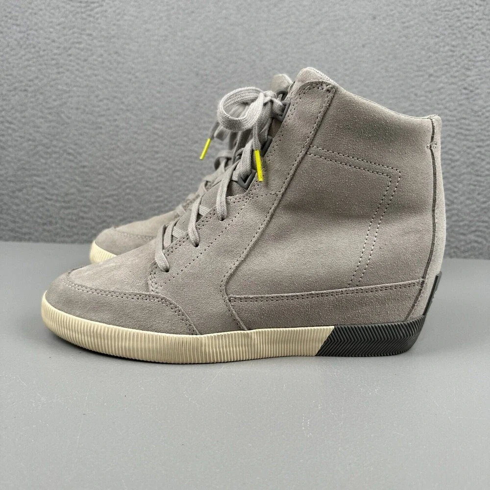 Sorel Boots Womens 10.5 Gray Dove Quarry Out N‎ About Wedge Waterproof Suede